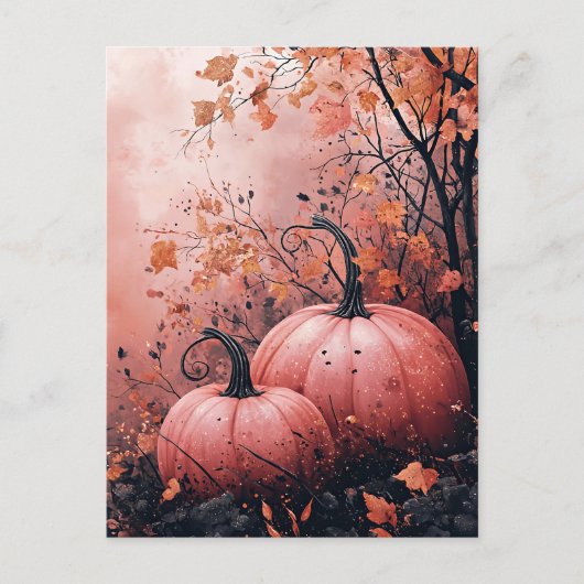 Elegante Pumpkins Halloween Grußkarte Postkarte (Vorderseite)
