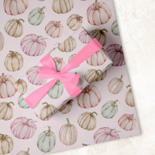 Elegante Pumpkins Pink Girl Baby Shower Geschenkpapier Set