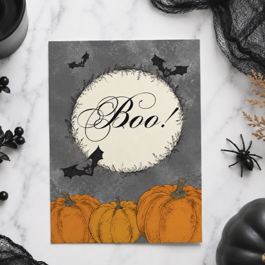 Elegante Pumpkins und Fledermäuse Karte