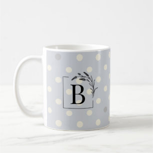 Elegante Punkte-Monogramm-Tasse – Hochzeitsgeschen Kaffeetasse
