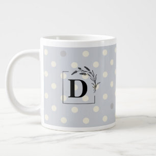 Elegante Punkte-Monogramm-Tasse – Personalisierbar Jumbo-Tasse