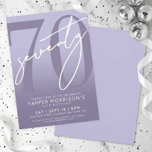 Elegante Purple 70. Geburtstagsfeier Einladung