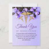 Elegante Purple Flowers Doktor Danke Karte (Vorderseite)