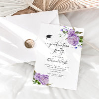 Elegante Purple Flowers Graduation Party