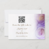 Elegante Purple Flowers QR Code Wedding RSVP Card Karte (Rückseite)
