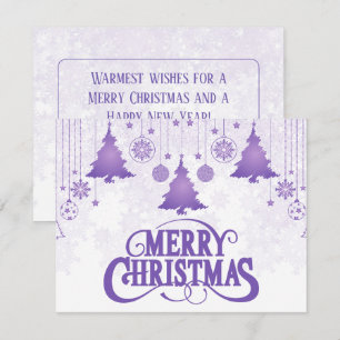 Elegante Purple Frohe Weihnachtswünsche Feiertagskarte