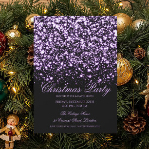 Elegante Purple Midnight Glam Weihnachtsfeier Einladung