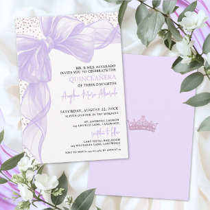 Elegante Purple Quinceanera Einladung