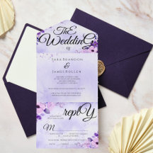 Elegante Purple Romantische Kalligrafie Die Hochze