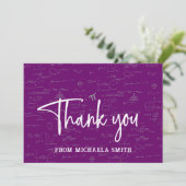 Elegante Purple-Script-Typografie Mathe-Abschluss Dankeskarte (Stehend Vorderseite)