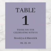 Elegante Purpur Hochzeit Weinetikett (Einzelnes Label)