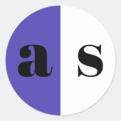 Elegante purpurblaue Monogramm-Hochzeit Runder Aufkleber (Vorderseite)