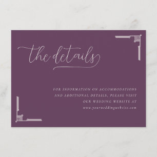 Elegante purpurrote minimalistische Kalligrafie Begleitkarte