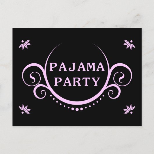 elegante Pyjama-Party Einladung (Vorderseite)