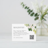 Elegante QR Code Botanische Hochzeitskanzlei Begleitkarte (Stehend Vorderseite)