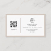 Elegante QR Code Card Social Dusty Business Card Visitenkarte (Rückseite)