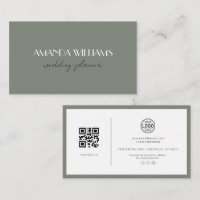 Elegante QR Code Card Social Grass Business Card