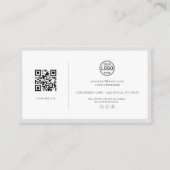 Elegante QR Code Card Social Linen Business Card Visitenkarte (Rückseite)