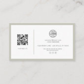 Elegante QR Code Card Social Matcha Business Card Visitenkarte (Rückseite)