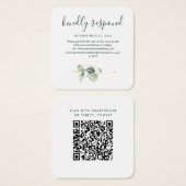 Elegante QR-Code-Eukalyptus-RSVP-Beilagekarte (Vorne & Hinten)