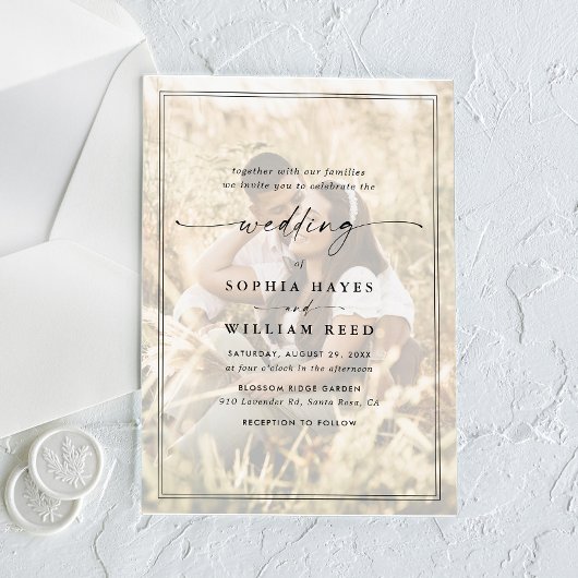 Elegante QR-Code-Foto-Hochzeit Acryleinladungen