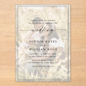 Elegante QR-Code-Foto-Hochzeit Acryleinladungen (Vorderseite)