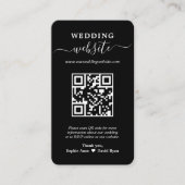 Elegante QR Code Foto Wedding Website Visitenkarte (Vorderseite)