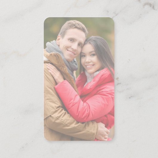 Elegante QR Code Foto Wedding Website Visitenkarte (Rückseite)