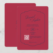 Elegante QR-Code-Hochzeit Einladung (Vorne/Hinten)