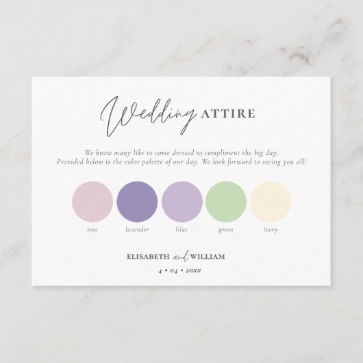 Elegante QR Code lilac Rose Pastel Wedding Kleidun Begleitkarte (Vorderseite)