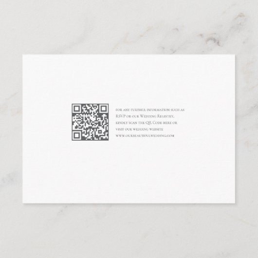 Elegante QR Code lilac Rose Pastel Wedding Kleidun Begleitkarte (Rückseite)