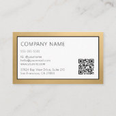 Elegante QR-Code mit Goldfolienrand Visitenkarte (Rückseite)