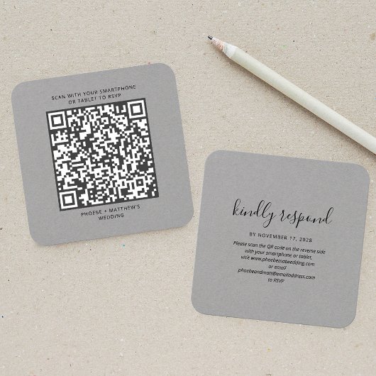 Elegante QR-Code-RSVP-Hochzeitswebsite
