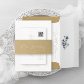 Elegante QR Code RSVP-Karte Begleitkarte