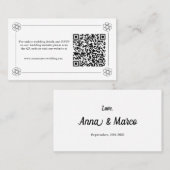 Elegante QR Code RSVP-Karte Visitenkarte (Vorne/Hinten)