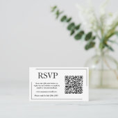 Elegante QR Code RSVP-Karte Visitenkarte (Stehend Vorderseite)