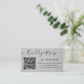 Elegante QR Code UAWG Chic Minimal Wedding Website Begleitkarte (Stehend Vorderseite)