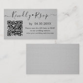 Elegante QR Code UAWG Chic Minimal Wedding Website Begleitkarte (Vorne/Hinten)