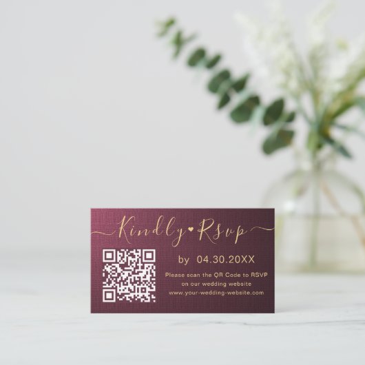 Elegante QR Code UAWG Chic Minimal Wedding Website Begleitkarte (Stehend Vorderseite)