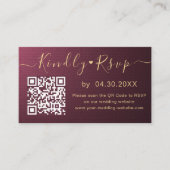 Elegante QR Code UAWG Chic Minimal Wedding Website Begleitkarte (Vorderseite)