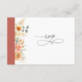 Elegante QR Code UAWG Peach and Rust Orange Weddin Begleitkarte (Rückseite)