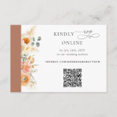 Elegante QR Code UAWG Peach and Terracotta Wedding Begleitkarte (Vorderseite)