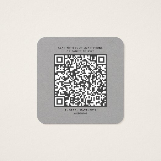 Elegante QR Code UAWG Wedding Website (Rückseite)
