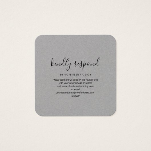 Elegante QR Code UAWG Wedding Website (Vorderseite)