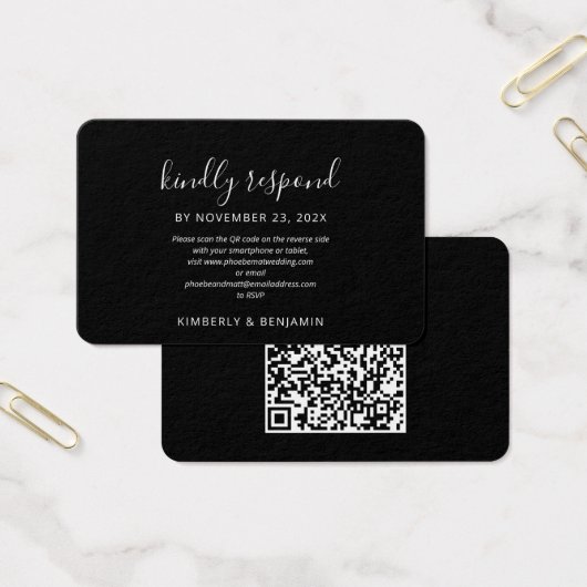 Elegante QR-Code-Website Hochzeit RSVP (Büro)