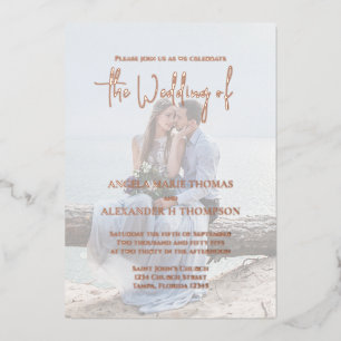 Elegante QR-UAWG-Fotovorlage Folieneinladung