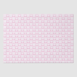Elegante Quadrate von sehr weichen rosa Herzen Seidenpapier