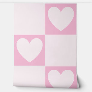 Elegante Quadrate von sehr weichen rosa Herzen Tapete
