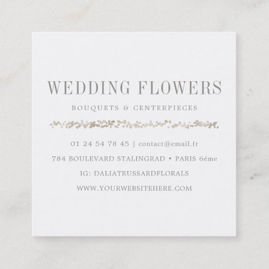 Elegante Quadratische Visitenkarte (Rückseite)