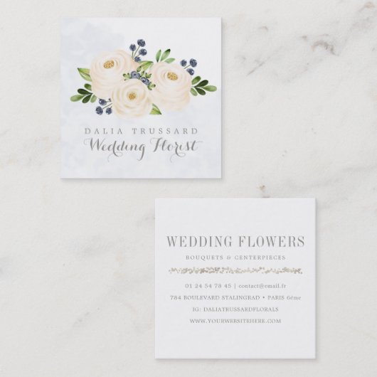 Elegante Quadratische Visitenkarte (Vorne/Hinten)